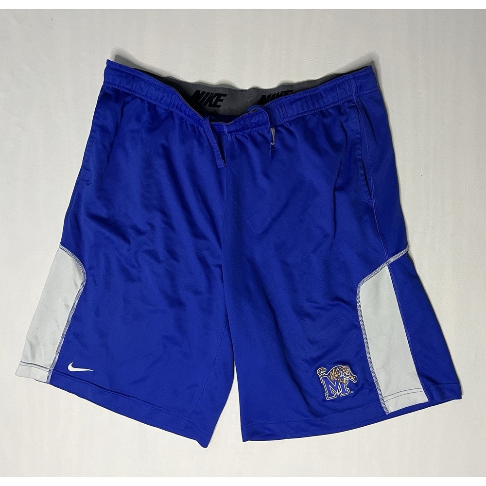 Nike Dri Fit Memphis Tigers Athletic Basketball Shorts Men's Size XL Blue White